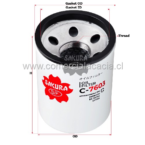 filtro de aceite C7603 SAKURA W925 PSL597 C7603 LF3703 P551352 36881696 B7125 RE59754 6005021346 7090065