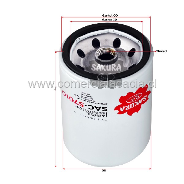 filtro de aceite SAC-57010 SAKURA 1157577 120390077 1512-100-220 168-6587 190142100 2120279 212200210 41157577 4931691 503139396 503139396 as2474 C811 SAC57010