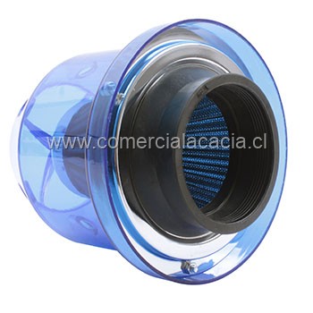 filtro de aire conico 3 pulgadas AZUL con plastico