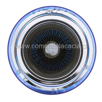 filtro de aire conico 3 pulgadas AZUL con plastico