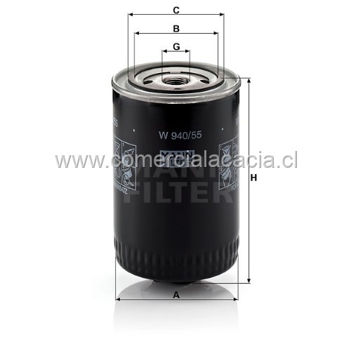 filtro aceite W940-55 MANN