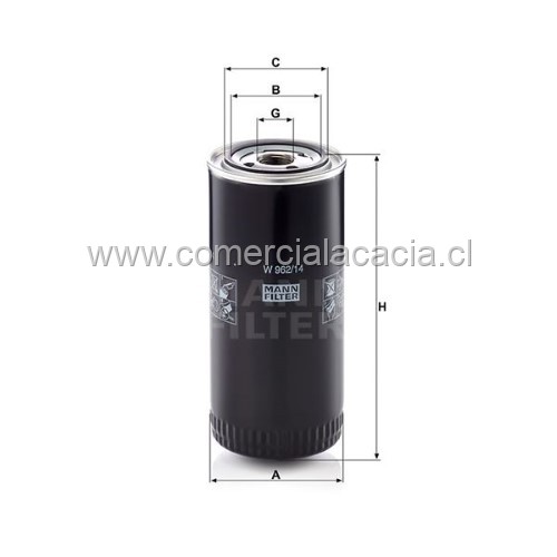 Filtro de aceite W962-14 MANN w962-2 W962/2 W962/11 W962/14 w962-11 w962 ob1027 110986b01027 lf4054 lf797 b236 b9601 b7367
