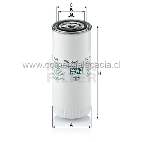 filtro de combustible WK962/4 MANN WK962-4 WK962/4 WK9624 FF4070 247138 241505 61500080135 A830X9155LA 17H9186 ABU8553