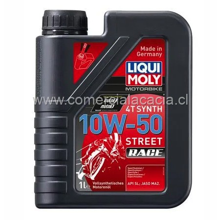 aceite liquimoly 10w50 1lt moto 4tiempo sintetico street race sn 1502