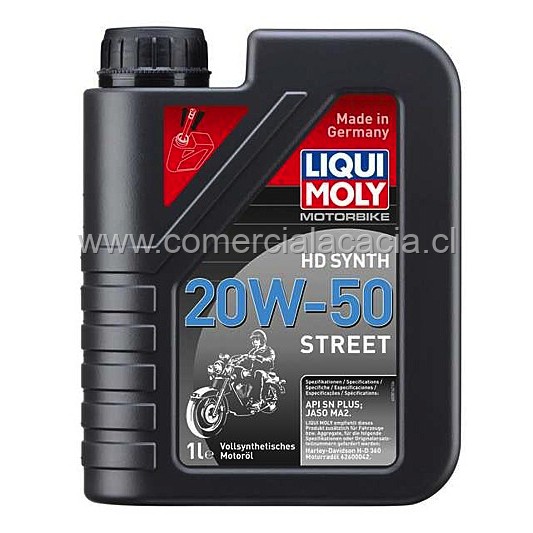 aceite liquimoly 20w50 1lt synt moto 4tiempo street 3816