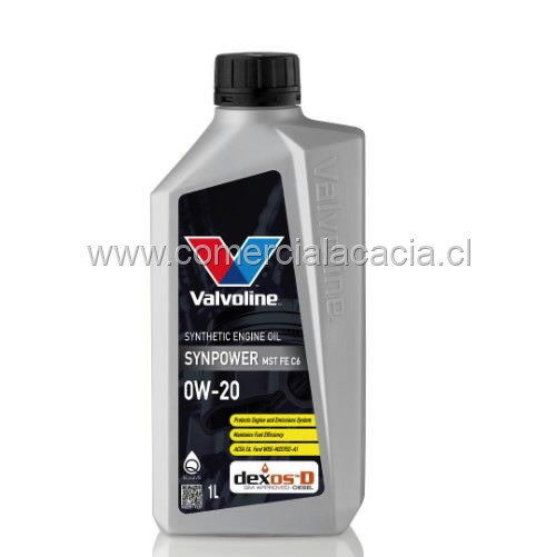 aceite valvoline 0W20 synpower mst fe x1litro Dexos-D (DD25BADB103) Ford WSS-M2C952-A1 Jaguar Land Rover STJLR 03.5006 MB-Approval 229.71 Opel/Vauxhall OV0401547 ACEA C6, C5 API SP, SN PLUS ILSAC GF-6
