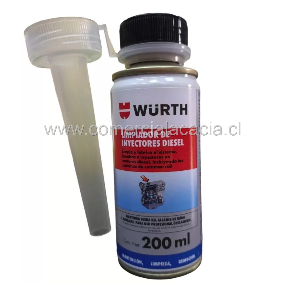 aditivo wurth limpia inyector diesel x200ml 0893182200710