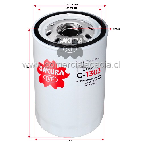 filtro de aceite C1303 SAKURA C1303 LF3618 156071600 156071830 P552050 B7155 557080