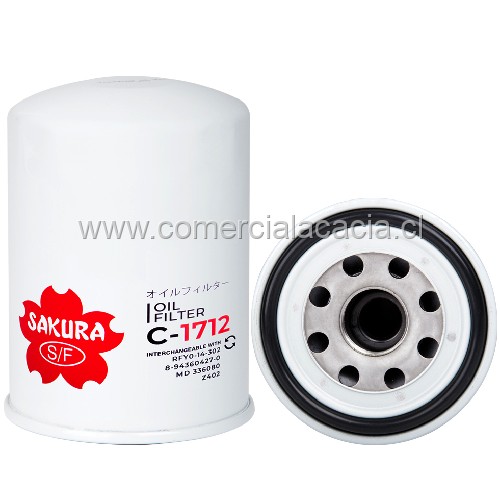 filtro de aceite C1712 SAKURA WP920-80 WP920/80 WP92080 C1712 UJ2915 TH9023A 8943069700 89702157601520889TA0 15208HC200 15208HC252 1560187308000 1651078E00 1651678E00 8943406970	8943406971 8943604270