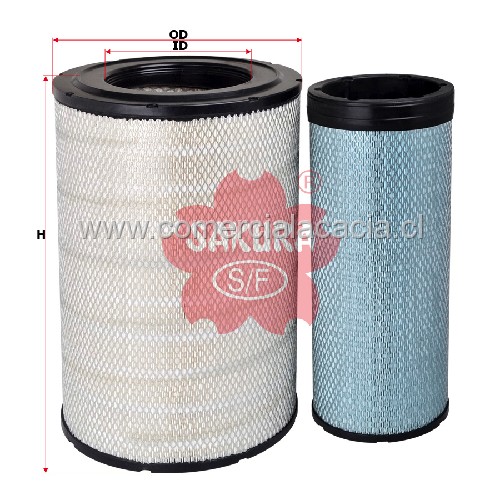 filtro de aire A25350S SAKURA C311410+CF1800 A25350S 5010230841 5010317187