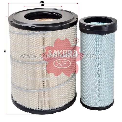 filtro de aire A6038S SAKURA A6038S AF25355 +AF25429 SFA4230SET 8980714230+ 8980714240 RS3548XP EAF5109 P533930 8980714230+ 8980714240 P533890